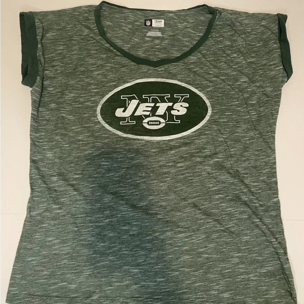 NY Jets Football Womens Ladies XL  V-Neck TShirt